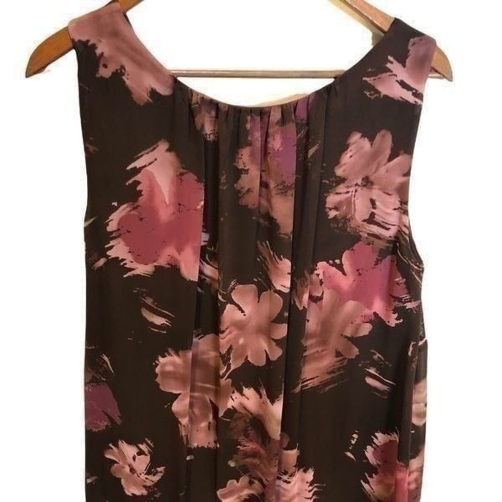 Kristin Davis Brown Floral Kentucky Derby Tank Dress Women's Medium‎